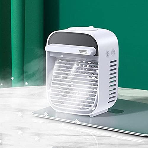 Upgrade Mini Air Conditioner USB Portable Air Conditioner Household Air Cooler Cooling Humidifying Desktop Air Conditioner Fan-White.