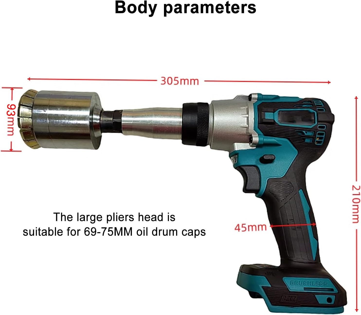 Rechargeable 55 Gallon Oil Drum Crimper Sealer Tool - Digital Display Handheld Cap Crimping Tool for 200L Drums, Efficient Barrel Sealing for Safe Storage & Transport