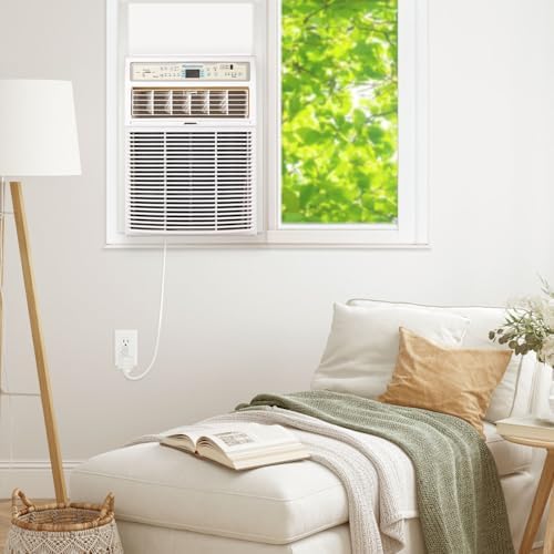 Keystone 8,000 BTU Slider Window Air Conditioner and Dehumidifier, 115V Air Conditioner Window Unit for Bedroom, Living Room, and Small-Medium Sized Rooms up to 350 Sq.Ft., 4-Way Air Direction Control