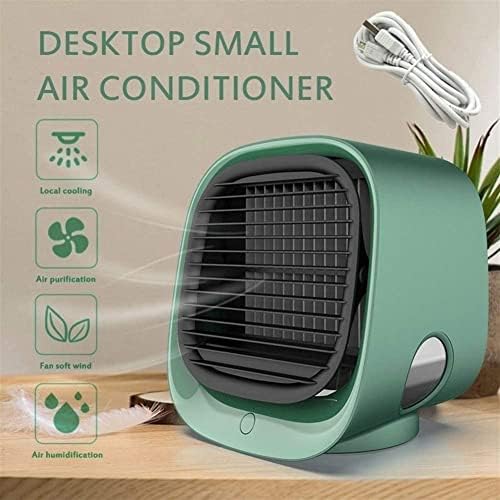 Mini Air Conditioner Fan, Portable Air Conditioner, Portable Desktop Cooling Fan, Personal Table Air Conditioner Fan for Small Room Office Camping (Color : White)