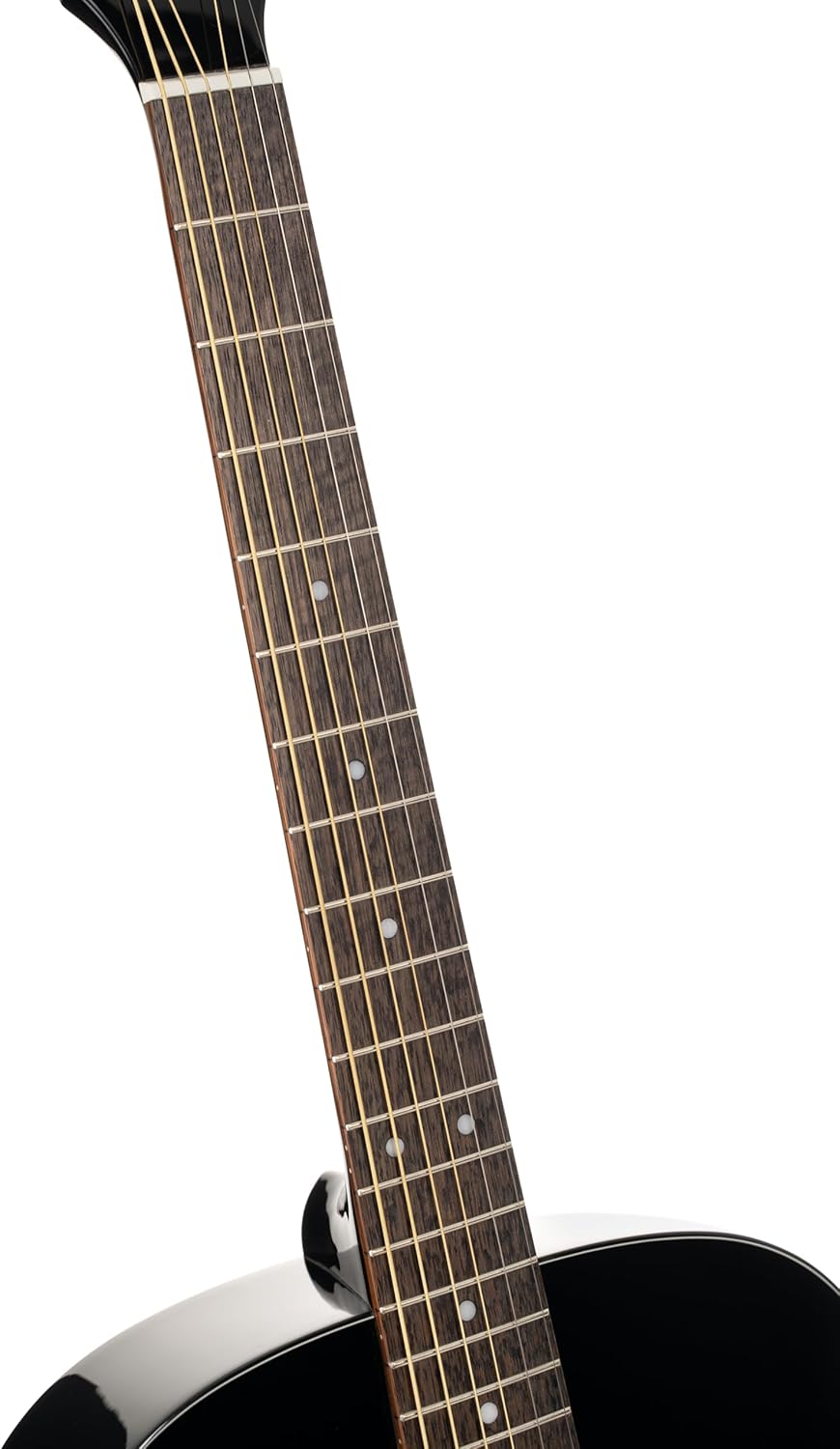 Cort L60BK Luce 60 OM Solid Top Acoustic Guitar, Black Gloss