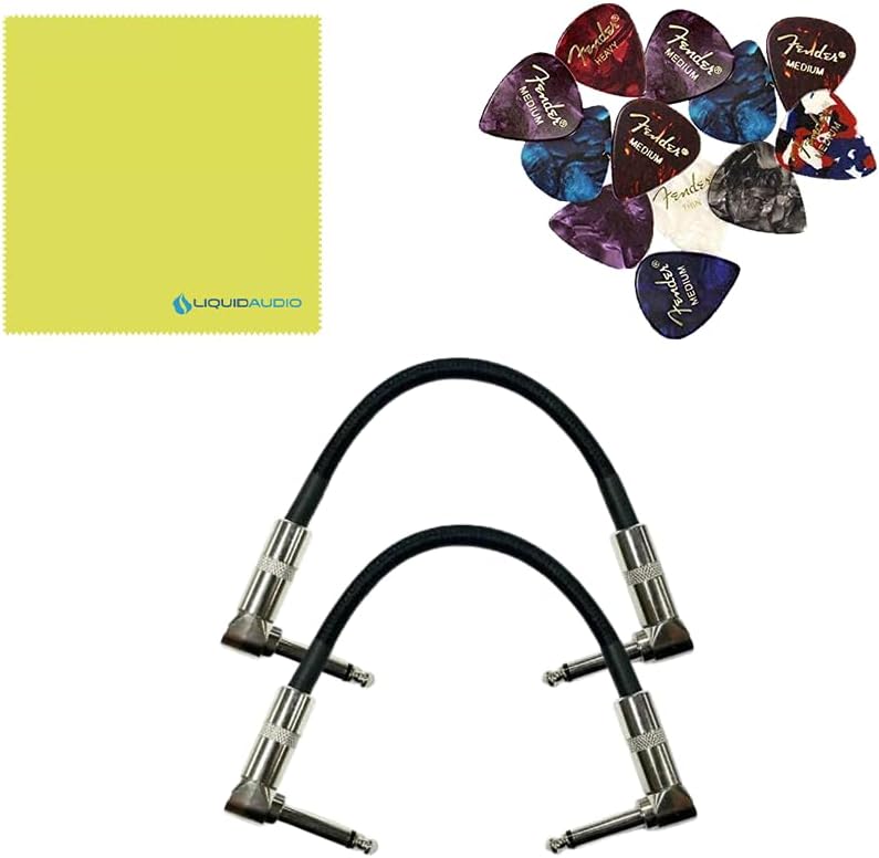 Tech 21 PBDR SansAmp Programmable Bass Driver DI 3-Channel Bundle w/ 2X Strukture S6P48 Woven Right Angle Patch Cables, 12x Fender Picks and Liquid Audio Polishing Cloth