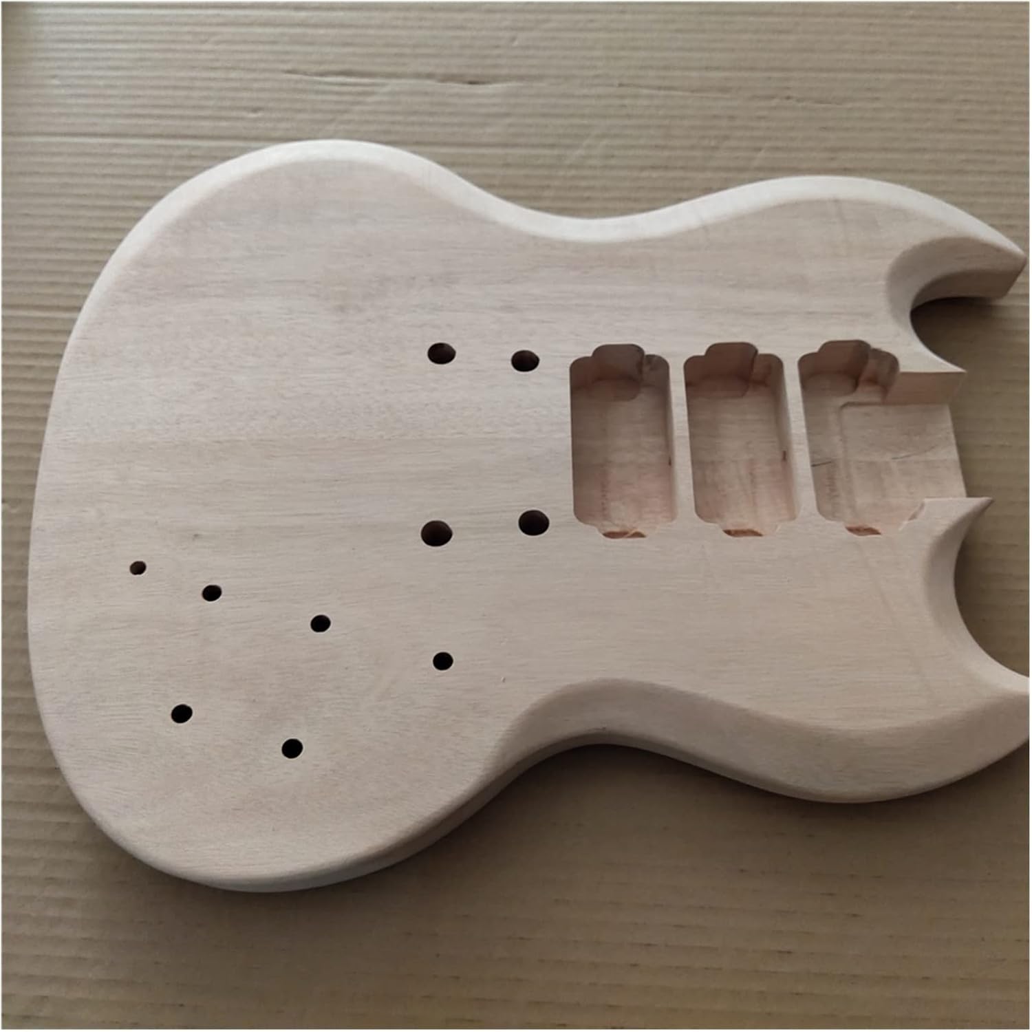 TSTS Unfinished DIY Electric Body for SG Style Guitar Mahogany Guitar DIY Accessory