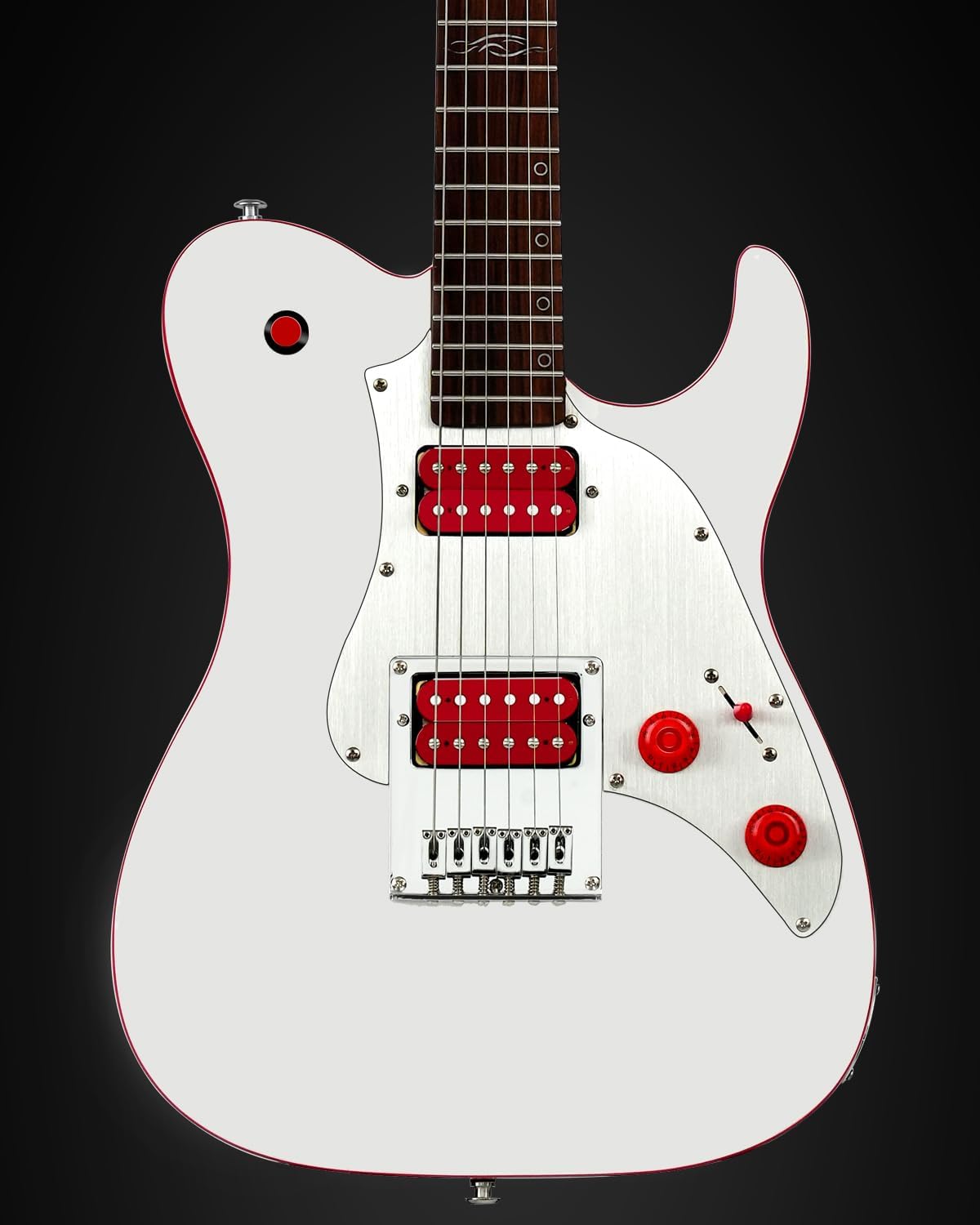 WestCreek TT-50KS Solid Body Electric Guitar, Mahogany Body, Maple Neck, Rosewood Fretboard, Rounded End Frets, Bone Nut, 22 Frets (White)