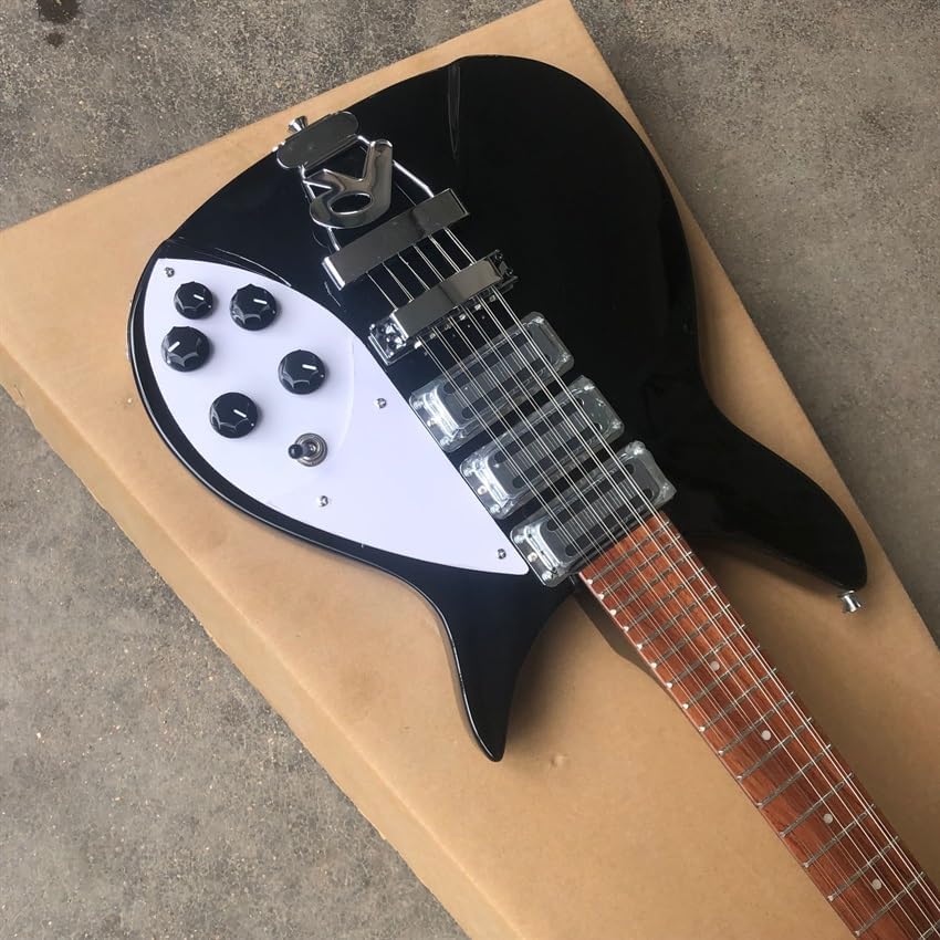 Custom 325 Electric Guitar in Black with 12 Strings - Perfect for Professional Musicians and Enthusiasts Seeking a High- and Sound