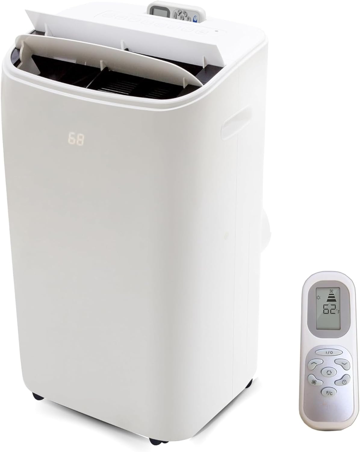 Dual Hose Portable Air Conditioner, Dehumidifier & Fan with Remote Control, HEPA & Carbon Filter, Fast Cooling AC Unit for Rooms up to 500 sq ft, Quiet Operation, Auto Mode, White