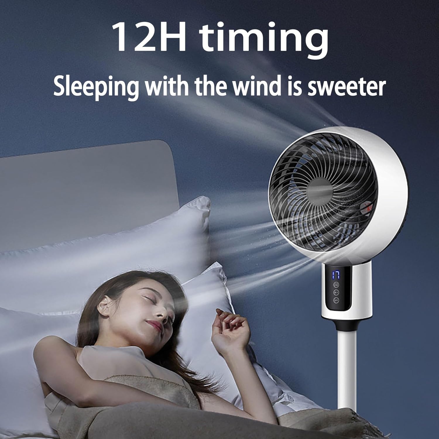 JSLJJBD Portable Air Conditioners Portable Evaporative Air Cooler Floor Air Conditioner Small Vertical Silent Turbo Electric Fan, Intelligent Remote Control, Three-Speed Wind Speed, Timing Setting