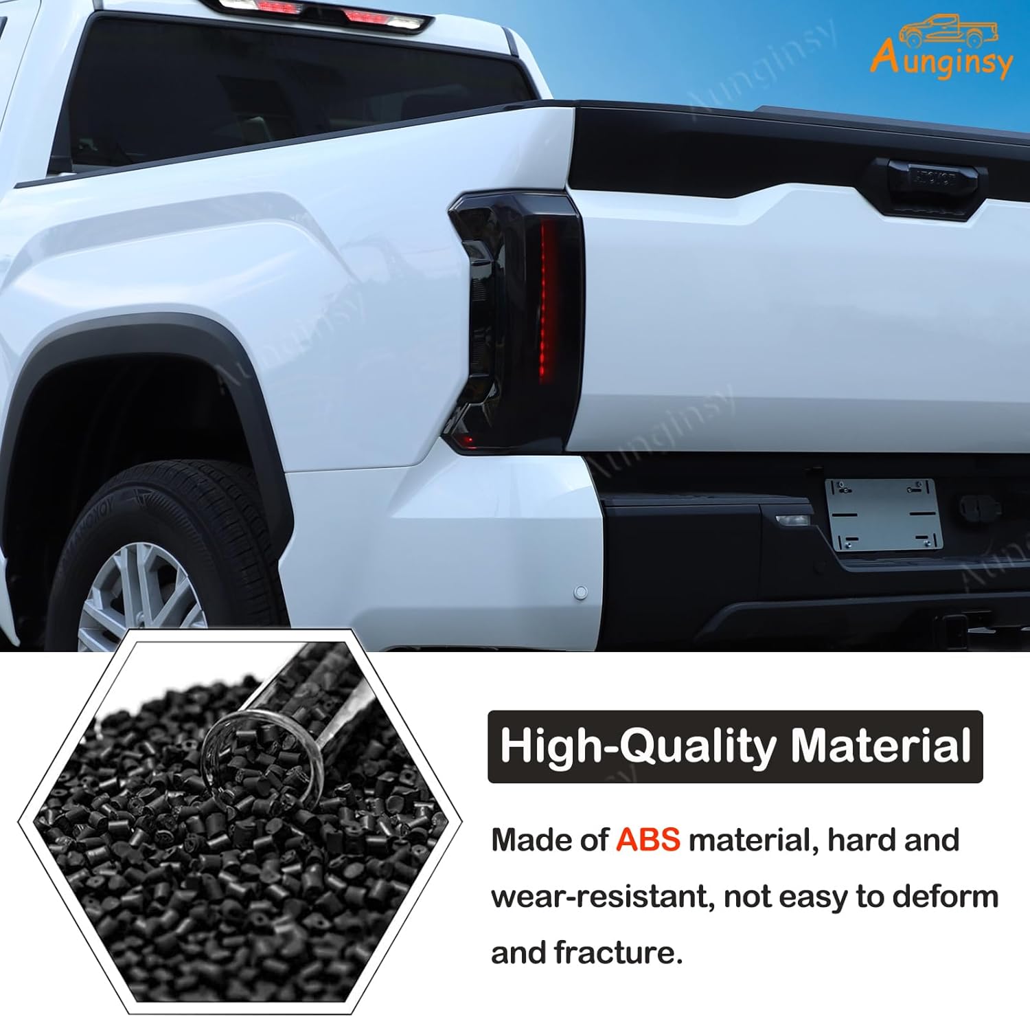 Aunginsy Car Rear Tail Light Cover Tail Lamp Shell Shade Compatible with Toyota Tundra 2022-2026, Smoked Taillight Shell Trim Cover Taillight Lamp Cover Guard Trim Frame Protect Decorative Accessories