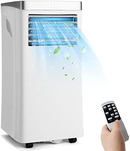 GOFLAME Portable Air Conditioner 10000BTU, 3-IN-1 Air Cooler & Dehumidifier with Remote Control, Sleep Mode, 2 Wind Speeds and 24H Timer Function, Air Cooling Fan with Window Kit for Office, White