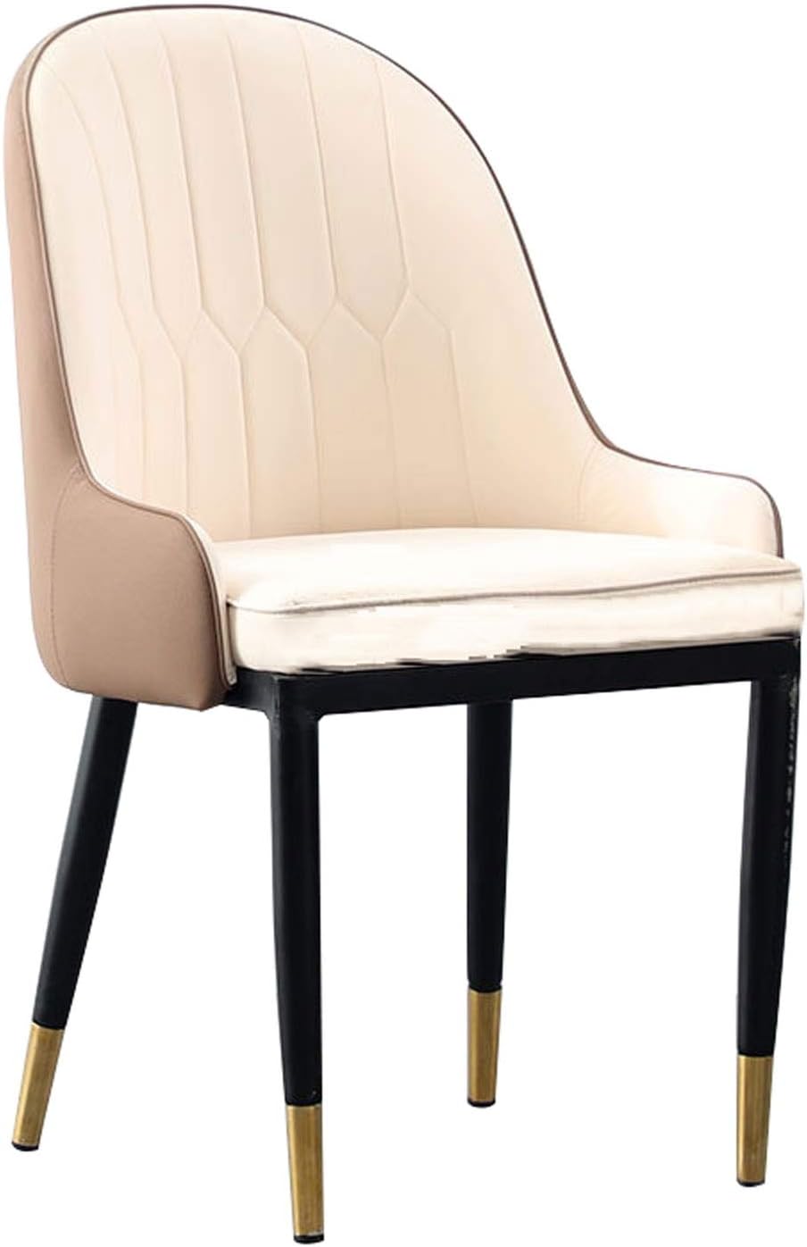 Dining Chair Kitchen Dining Room Furniture Chairs Modern Style Dining Chair Artificial Leather Chair with Backrest Used Dining Room and Living Room Office Lounge Chair (Color : Beige)