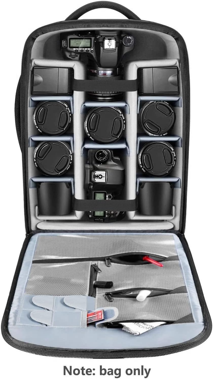 Neewer 2-in-1 Convertible Wheeled Camera Backpack, Rolling Luggage Case with Telescopic Handle and Anti-Shock Dividers for DSLR Cameras, Lenses, Hoods, Strobes, Tripod, and Other Accessories