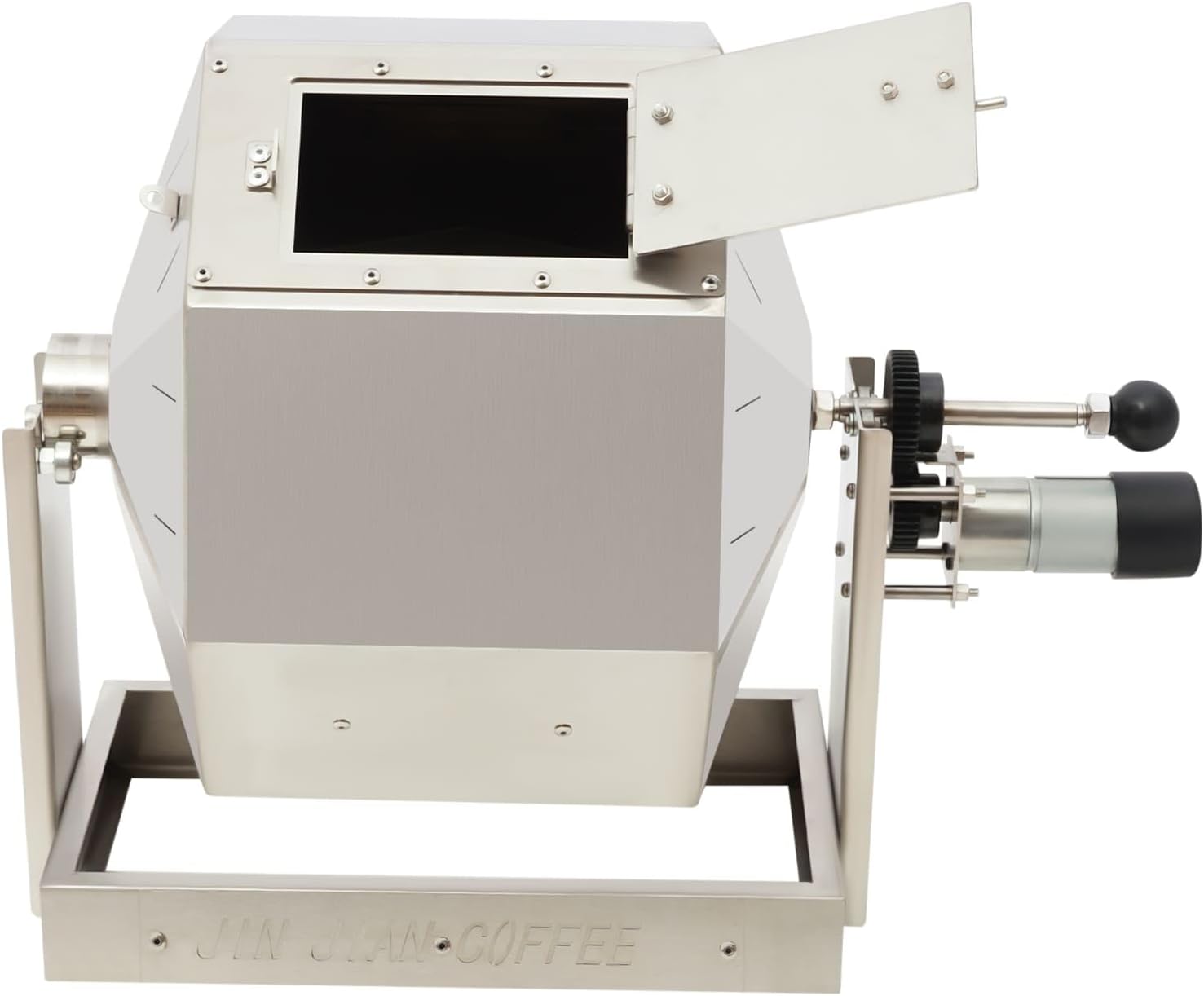 Coffee Bean Roaster with Speed Controller, 14.5L Gas Burner Drum Type Coffee Roaster Machine, Stainless Steel Automatic Rotary Roasting Machine for Commercial and Home Use