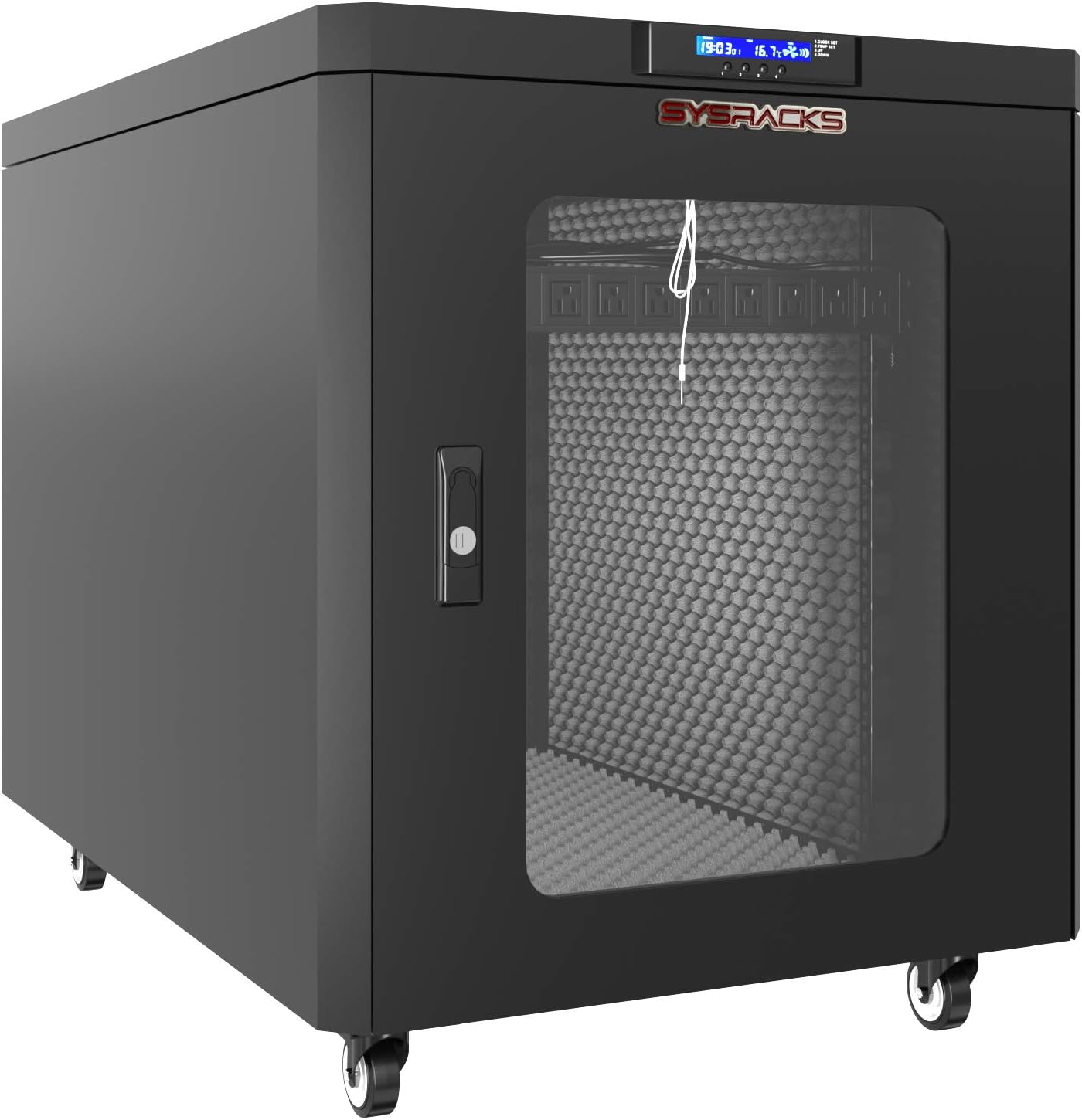 Sysracks Soundproof Server Cabinet – Noise-Reducing Rack Enclosure – Multiple Sizes (12U)