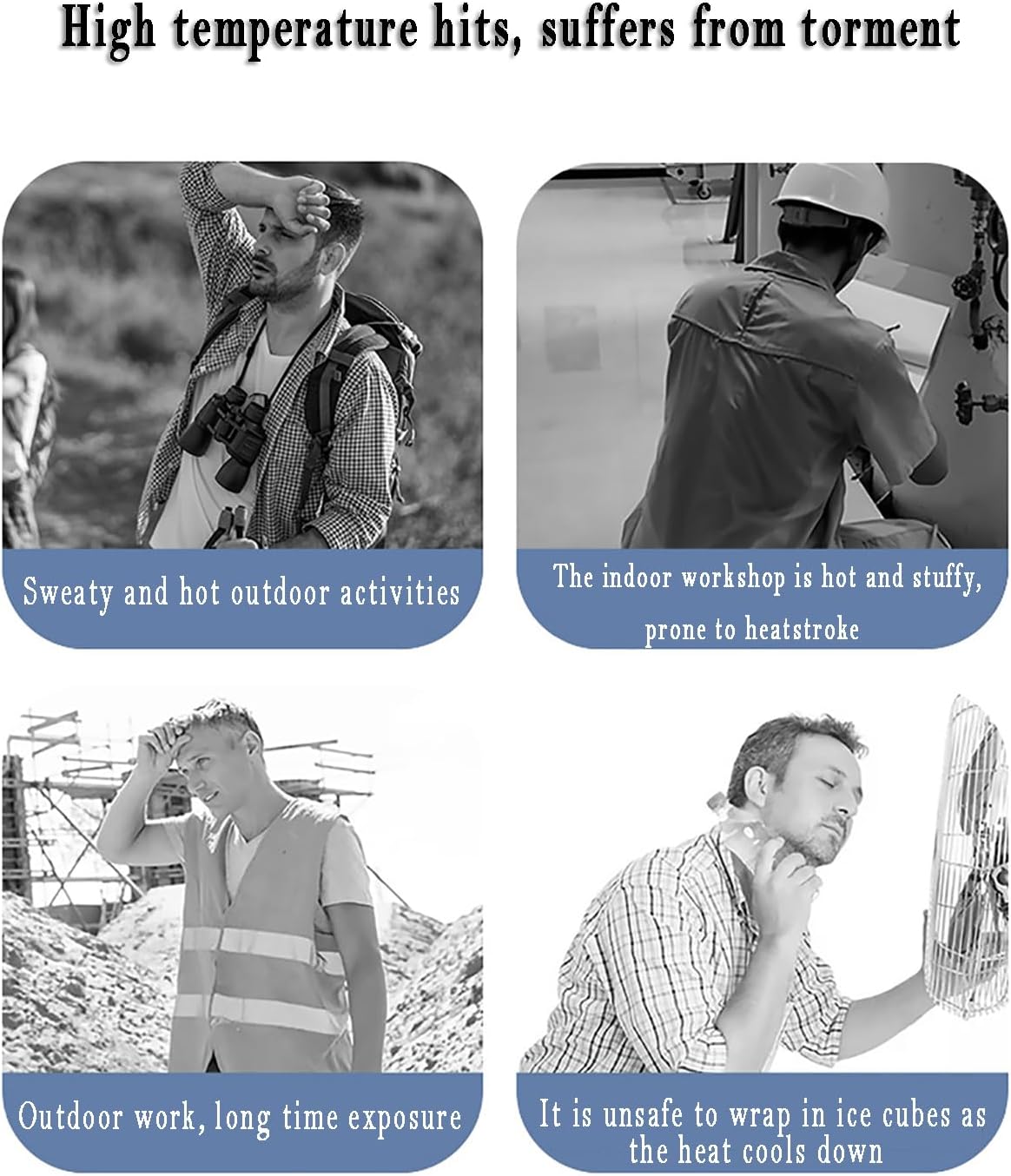 Air Conditioner Clothes, USB Battery Powered Wearable Ac Vest, 2 Levels of Ice Feeling Adjustable, Rapid Drop 12°C, Water Cooling, Skin-Friendly and Breathable