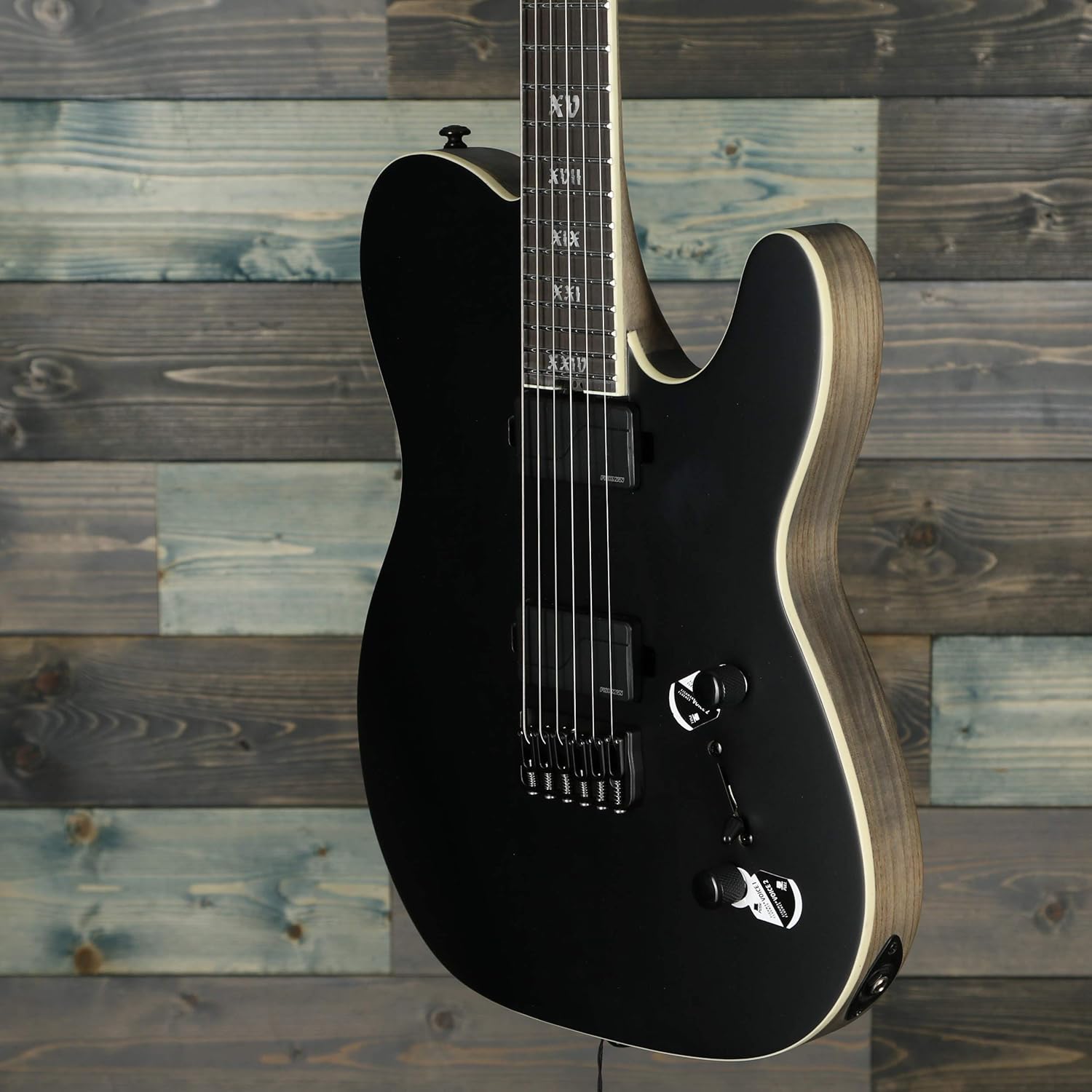 Schecter PT SLS Evil Twin Elite Series Solid Body Electric Guitar Ebony/Satin Black - 1342