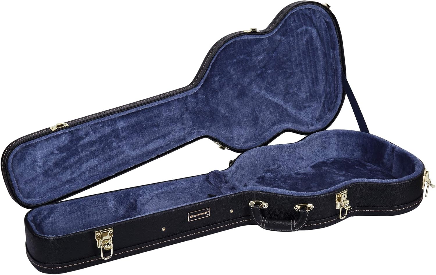 Crossrock Hardshell Arch Top wood case fits SG Electric Guitars-Black(CRW600SGBK)