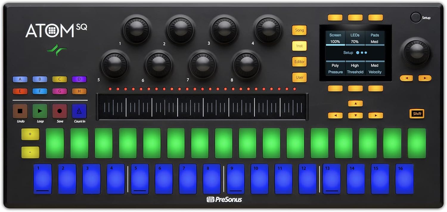Audiosavings Bundle: PRESONUS ATOM SQ Hybrid MIDI USB Keyboard Pad Ableton Production DJ Controller Bundle with PRESONUS S15 ART UPG Studio One 5 Professional Upgrade from Artist All Version (2 Items)