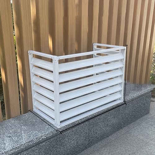 Outdoor Privacy Screen Air Conditioner Cover for Outside Units, Aluminum All Weather Protective Cover, Outdoor AC Unit Cover Trash Can Enclosure Free Standing Flower Stand Garden F