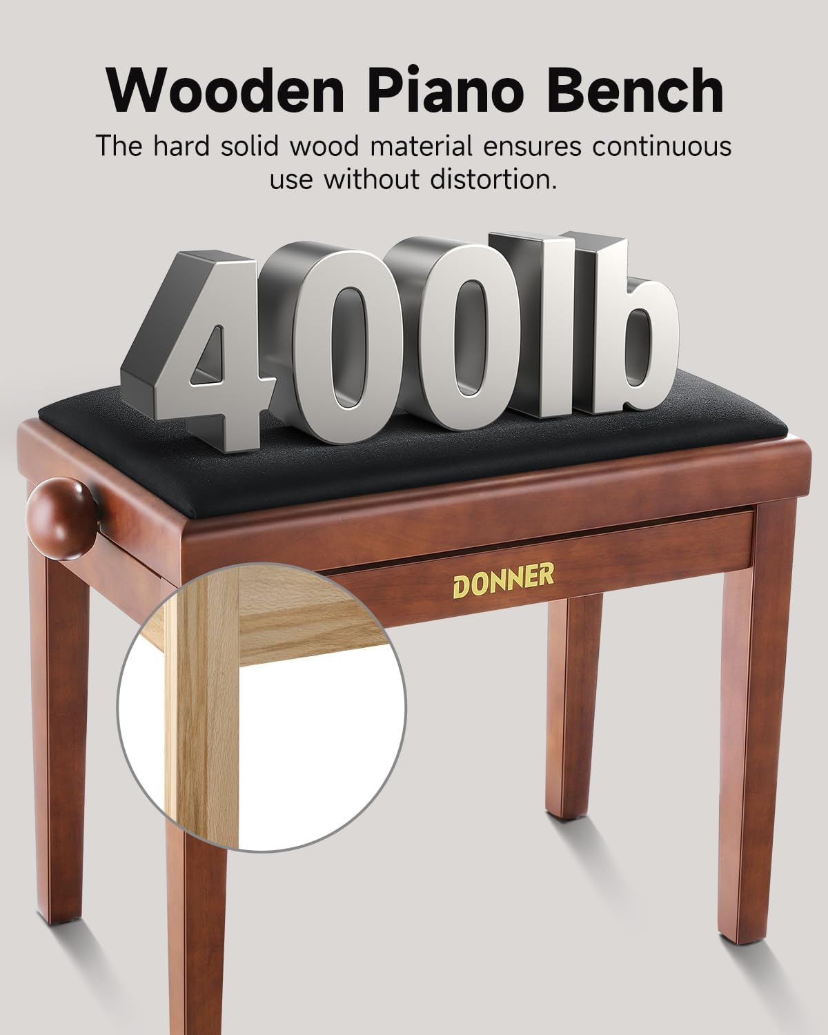 Donner DEP-20 Beginner Digital Piano+Donner Adjustable Piano Bench-Solid Wood Keyboard Bench