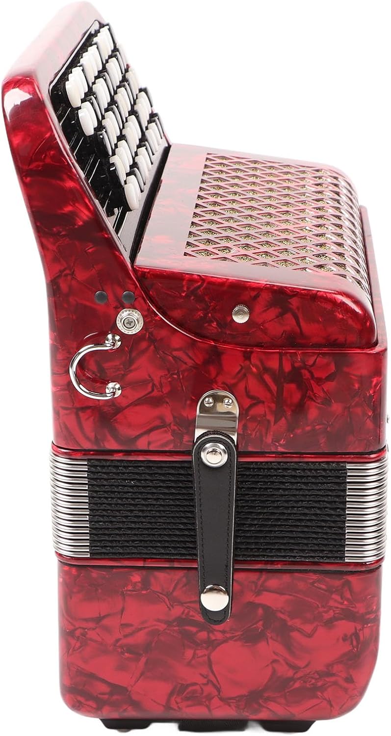 Yoidesu Accordion, 62 Keys 60 Bass Premium Accordion for Beginners and Professionals with Backpack and Carrying Strap, Premium Portable Button (Red)