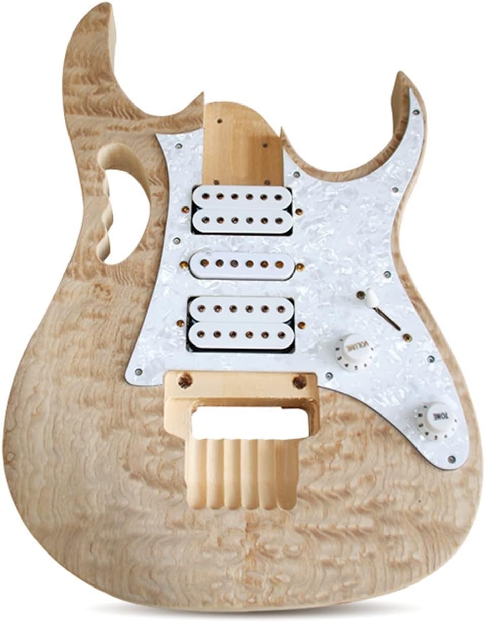 Unfinished Guitar Kit DIY Electric Guitar Making Accessories for Beginners to Learn Electric Guitar Handmade ​Guitar Body