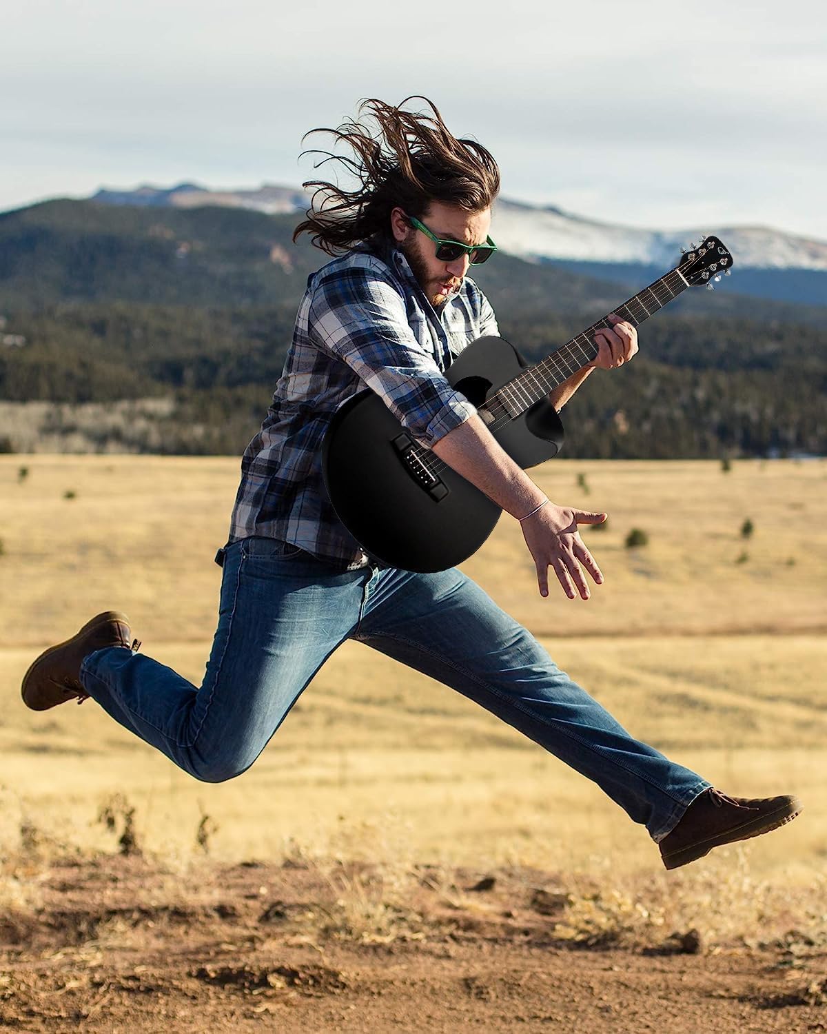 Journey Instruments Carbon Fiber Travel Guitar – RT661M Traveling Acoustic Guitar – Fixed-Neck Road Trip Acoustic Guitar – Heavy Duty Gig Bag (Bronze Black Matte)