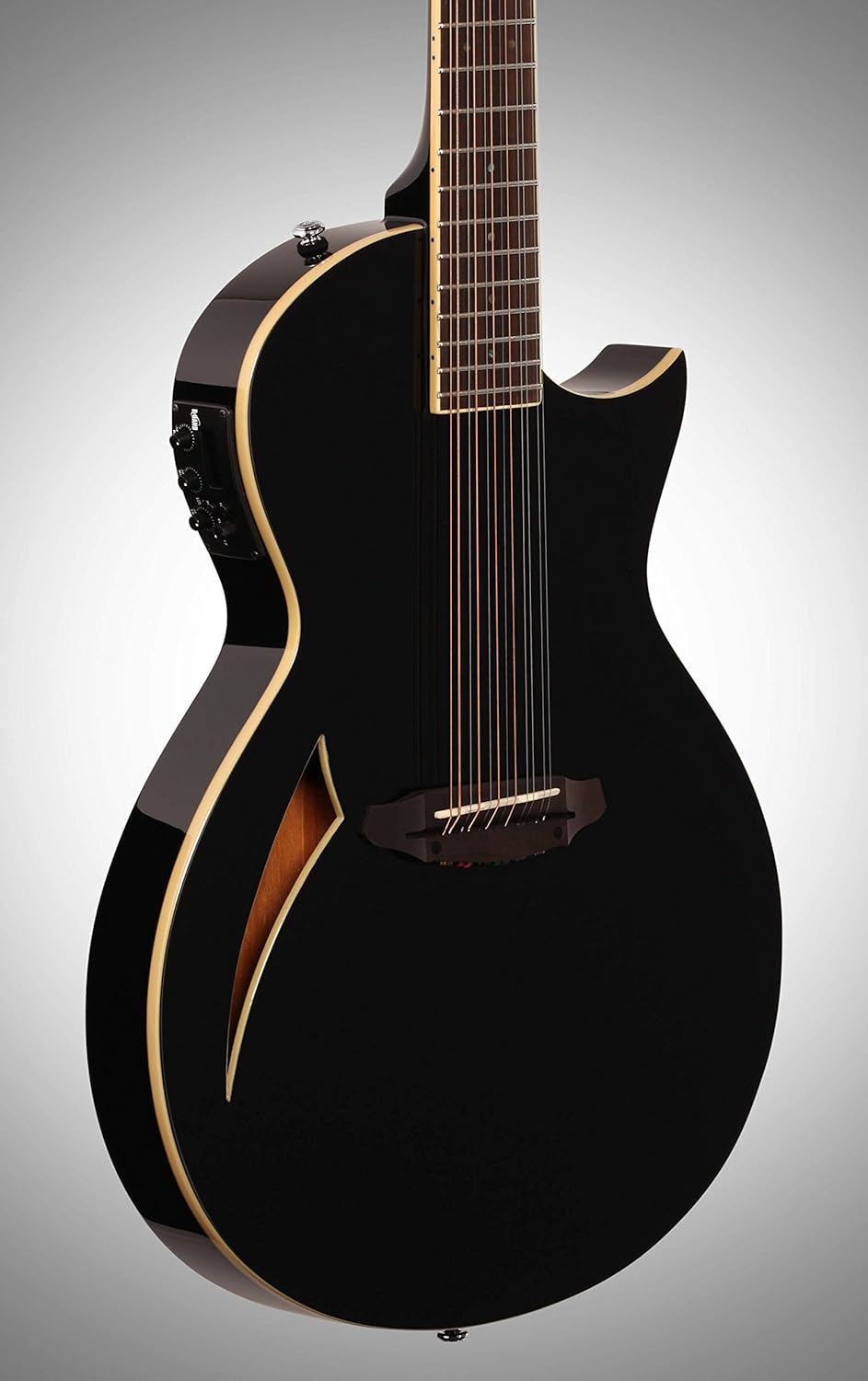 ESP LTD TL-12 Thinline 12-String Acoustic Electric Guitar, Black