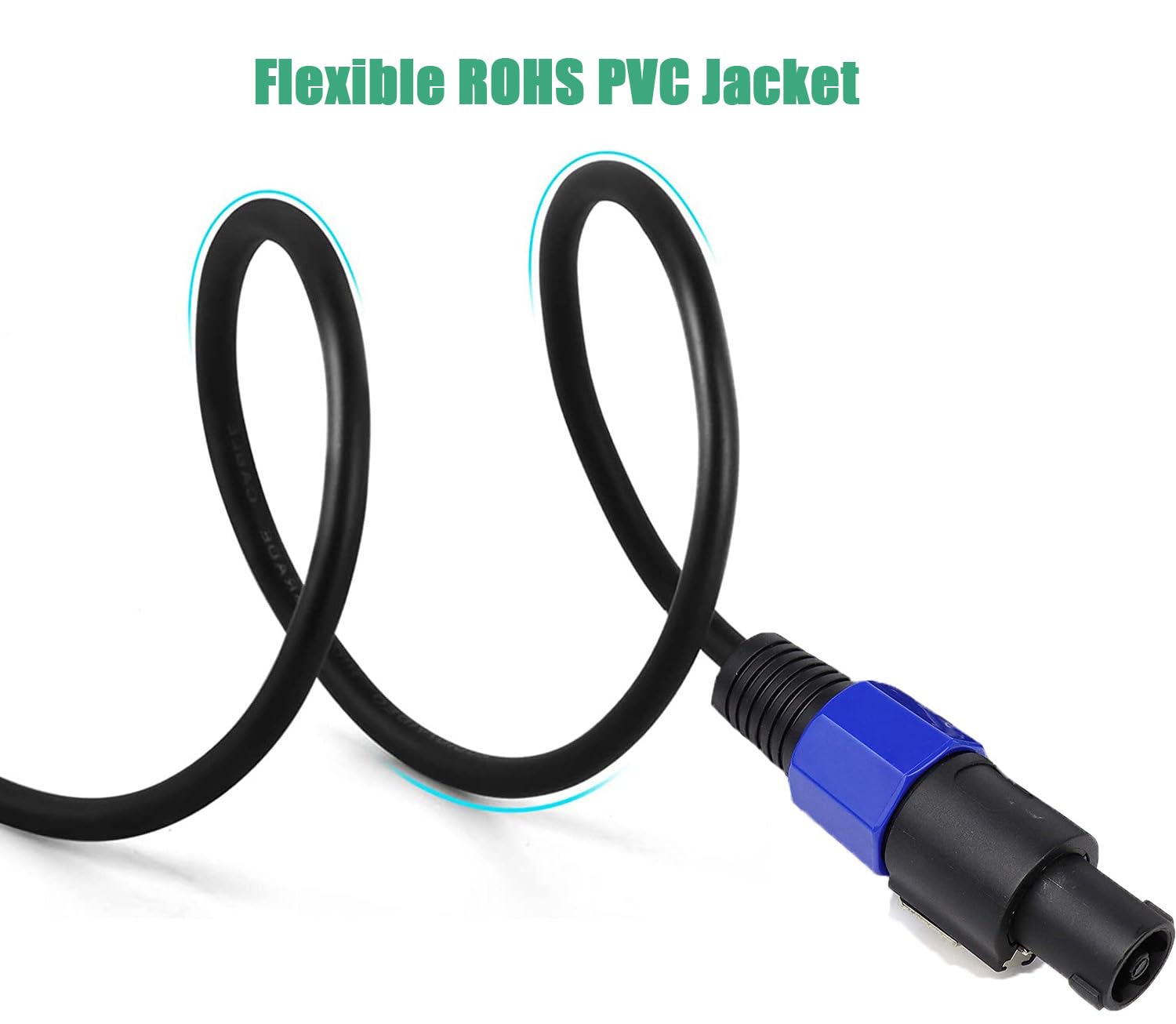 Professional 12 Gauge 75 Feet Speakon to 1/4 Inch Speaker Cables - 12AWG 75ft DJ/PA SpeakON to 1/4