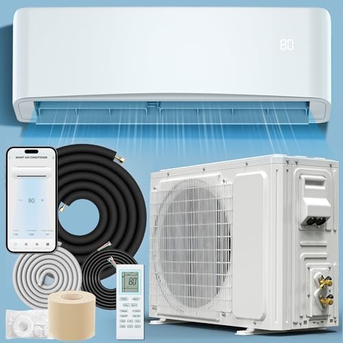 DWVO 22 SEER2 12000 BTU Mini Split Air Conditioner Heat Pump System, 115V Inverter Ductless AC Cool Up to 750 Sq. Ft with Installation Kit, WiFi Enabled, Pre-Charged Condenser, 1 Ton Heat Pump