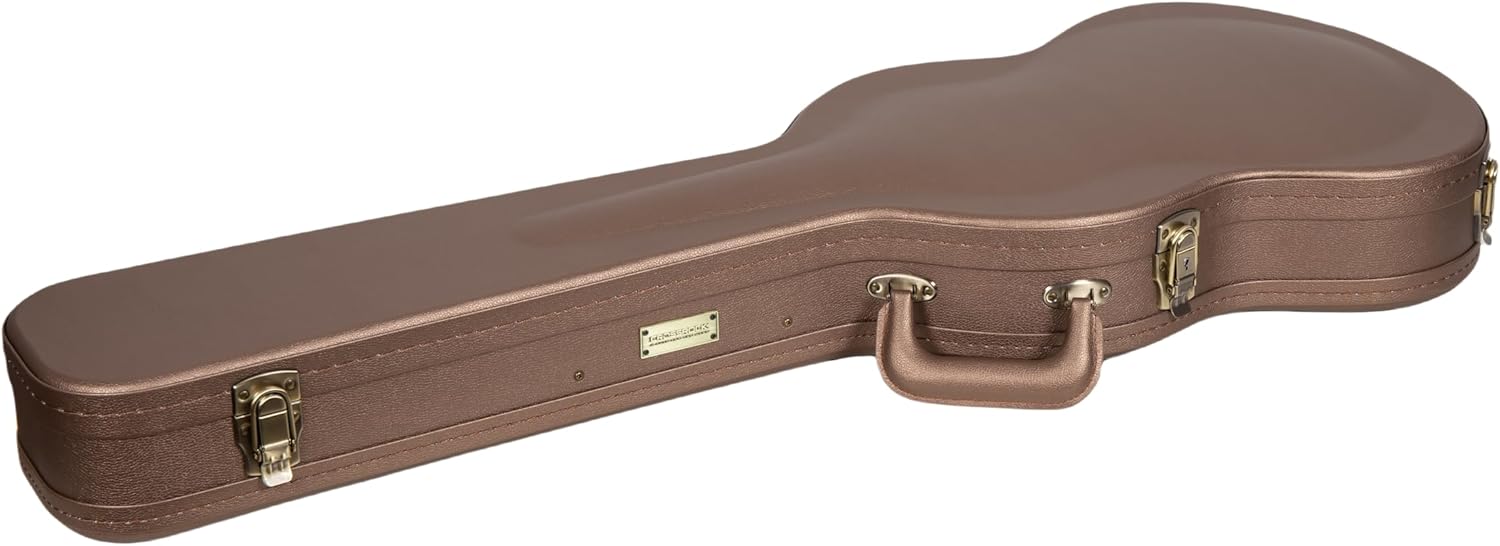 Crossrock Wooden Electric Guitar Case for Gibson SG | Chocolate Brown Finish, Purple Velvet Interior, Lock – Designer Series(CRW520SGCB)
