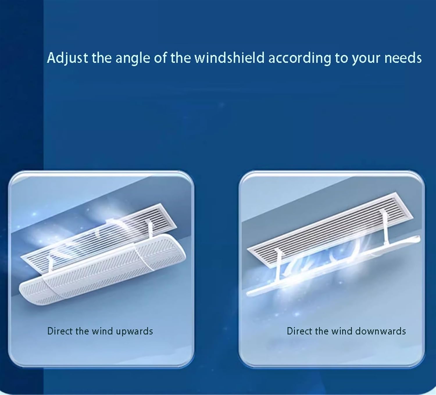 Air conditioning deflector Top Outlet Central AC Air Flow Deflector, Adjustable Air Conditioner Deflector, Air Wing Air Cooled Baffle Wind Direction Windshield