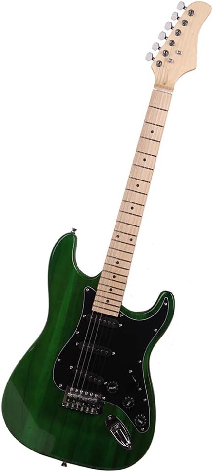 ST Stylish Electric Guitars,Professional Electrics Guitar Beginner Kits,Maple Fingerboard Electric Guitars,Portable Youth Electrics Guitar,with Amp Pick Bag,for Adults Beginners and Teens (Green)