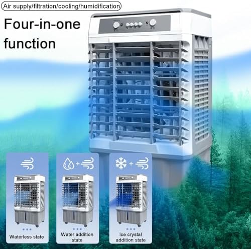 Evaporative Air Cooler, Swamp Cooler Air Conditioner, Evaporative Cooling Fan with 6.6Gal Water Tank, 3 Speeds for Outdoor, Office, Home