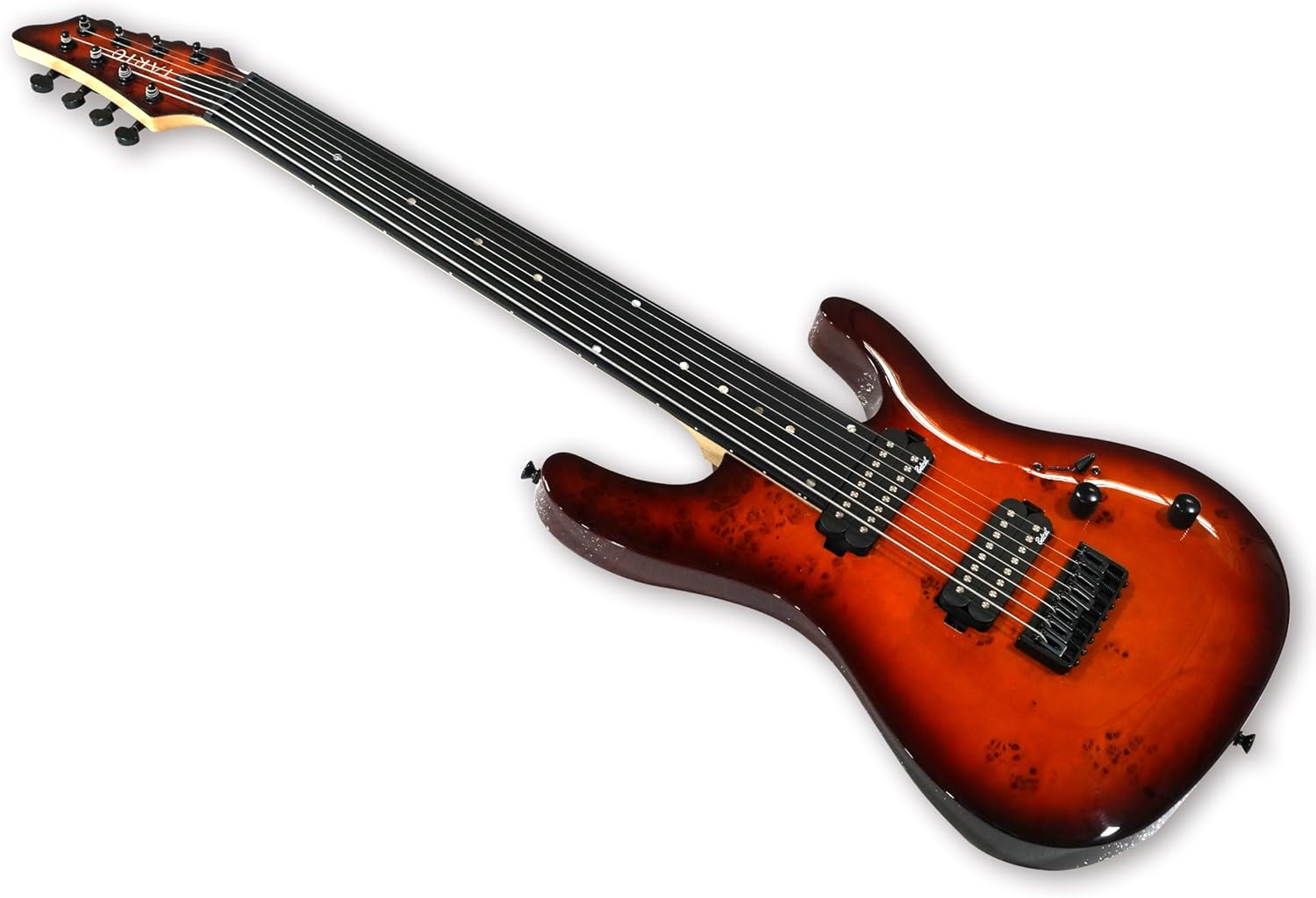 TARIO Fretless 8 String Electric Guitar Burl poplar veener top okoume Wood Body Bolt On Maple Neck Poplar Wood Body