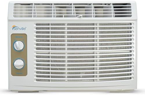 Senville 5,000 BTU Window Air Conditioner, Cools Up to 150 Sq. Ft., Easy to Use Mechanical Control, Washable Filter