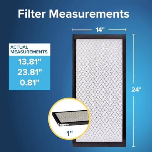 Filtrete 14x24x1 AC Furnace Air Filter, MERV 14, MPR 2500, High Performance Premium Allergen, Ultrafine Particles, Bacteria & Virus Filter, CERTIFIED Asthma & Allergy Friendly, 4-Pack