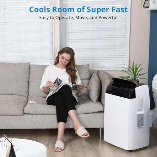 Portable Air Conditioners, 12,000 BTU 3-In-1 AC Units, Cooling Up to 550 Sq.Ft, Portable AC Units with LCD Display, Remote Control, 24h Timer, White