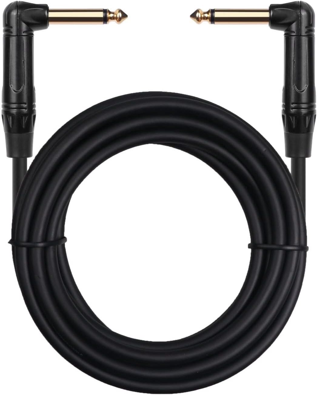 Guitar Cable 1/4 Inch to 1/4 Inch Right Angle 6.35mm to 6.35mm Guitar Cable for Amplifier E-Piano (Color : Black, Size : 10m)