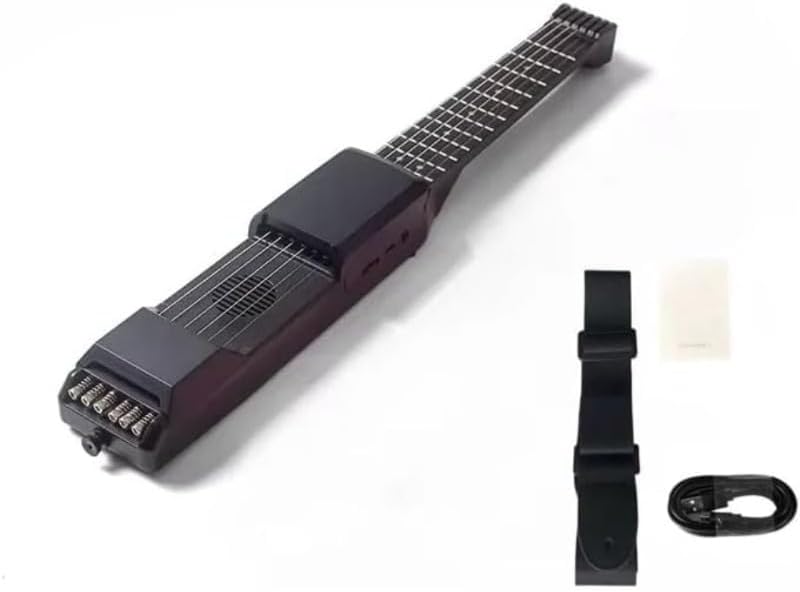 Smart Portable Guitar with 7/12 Frets, MIDI Connectivity & App Integration – Lightweight Electric Acoustic Practice Guitar, Compact Silent Travel Design for Home, Studio & On-the-Go Performance