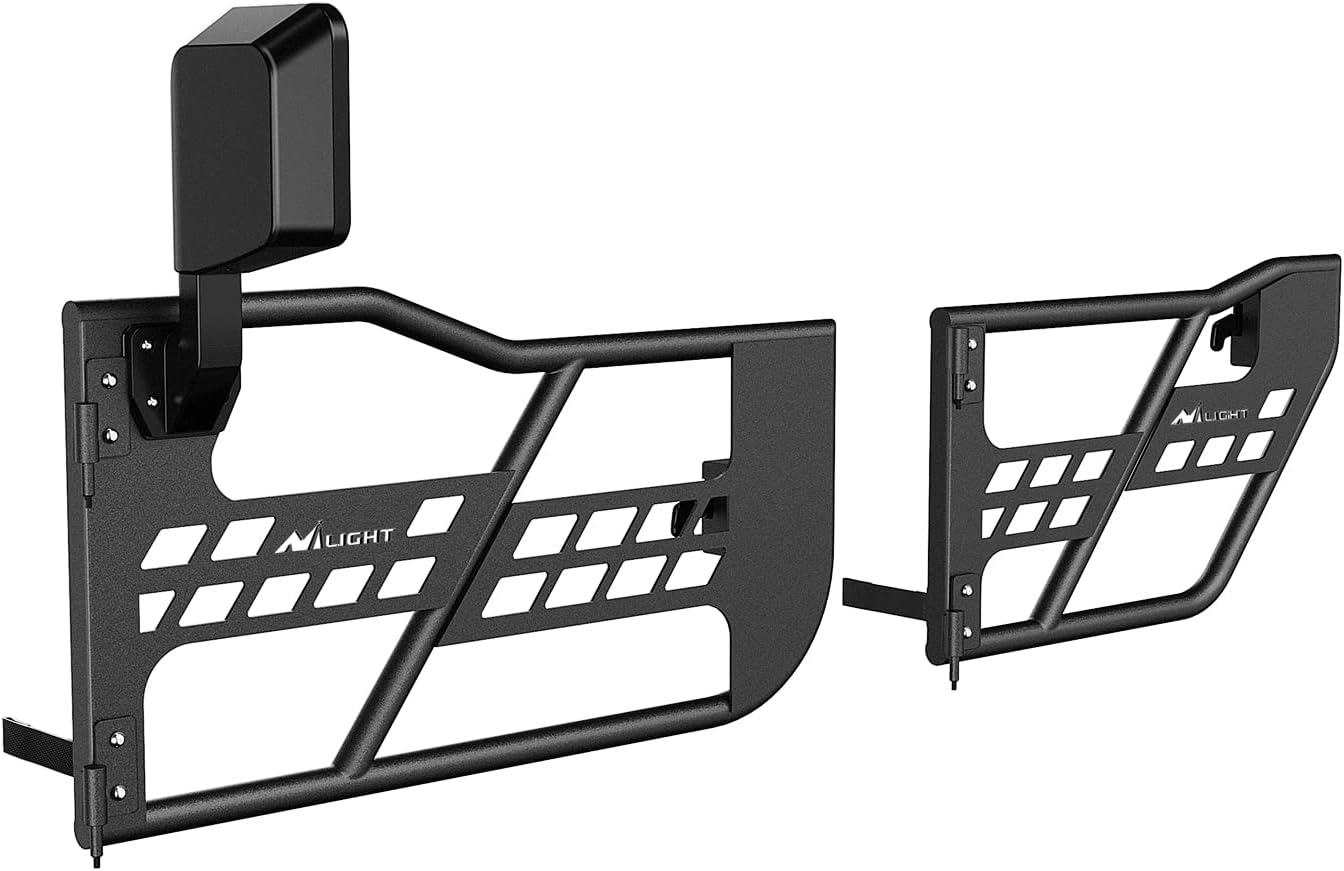 Nilight Off Road Front Rear Tubular Doors W/Side View Mirrors Compatible with 2007 2008 2009 2010 2011 2012 2013 2014 2015 2016 2017 2018 Wrangler JK 4 Door Only