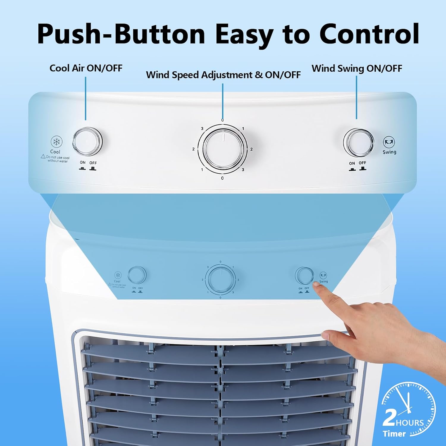 4100CFM SwiftCool Swamp Cooler with Remote, 4 Ice Packs, 3 Modes & Speeds for Indoor Outdoor Use - 15.8 Gallon