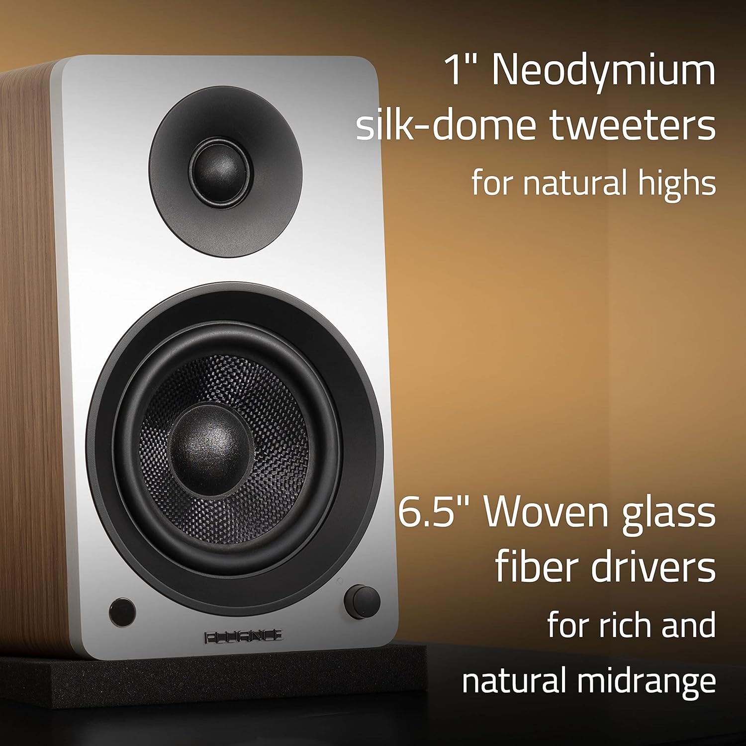 Fluance Ai61 Powered 2-Way 2.0 Stereo Bookshelf Speakers with 6.5