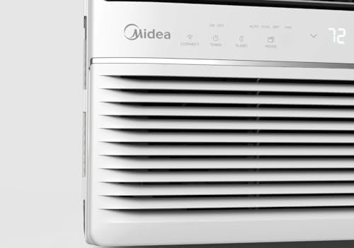 Midea 8,000 BTU DOE SmartCool Window Air Conditioner, for spaces up to 350 sq. ft., 3-in-1 technology: combines air conditioning, dehumidification - MAW08S1YWT
