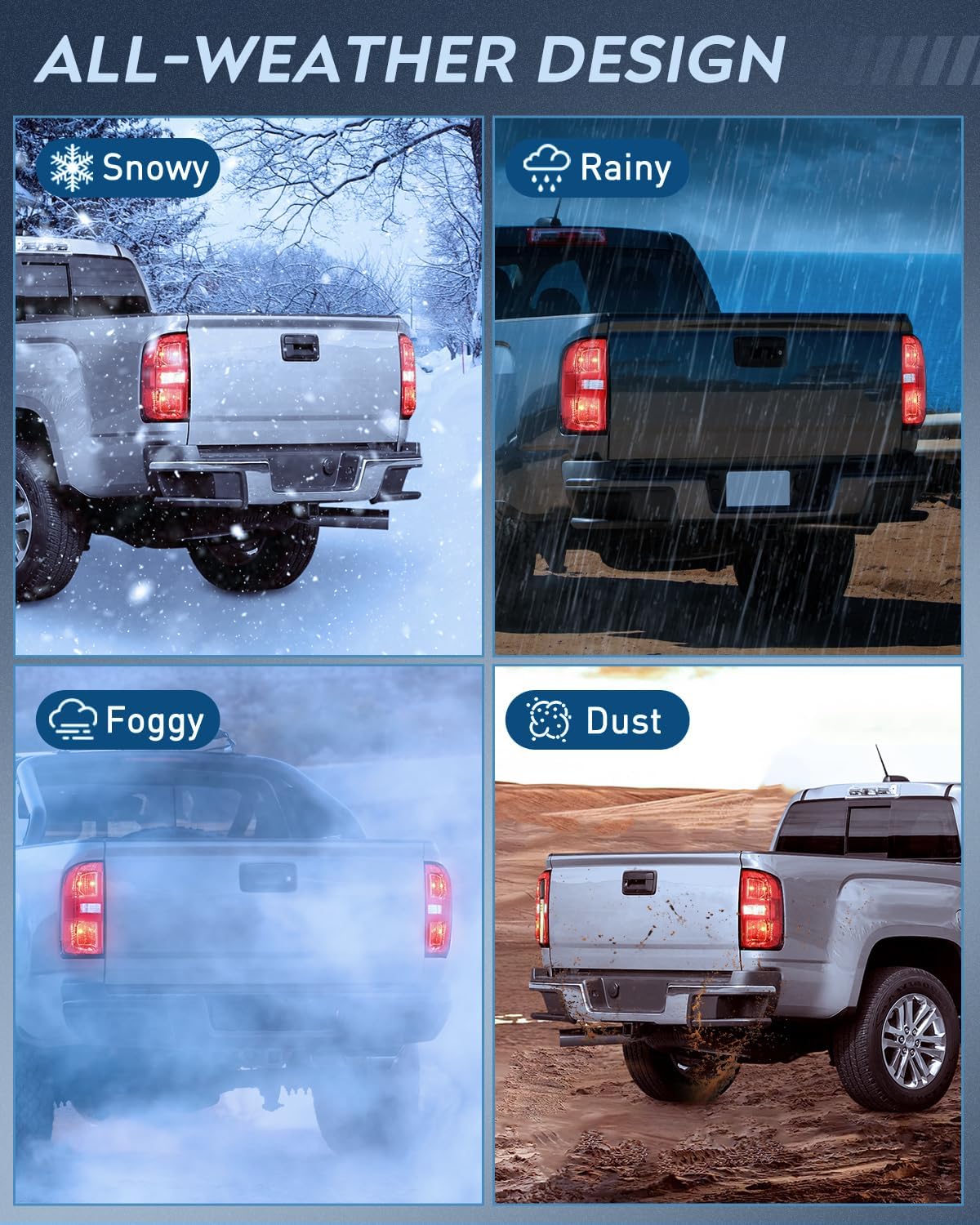 Nilight Taillight Assembly Compatible with 2015 2016 2017 2018 2019 2020 2021 2022 Chevy Colorado Tail Lights Rear Lamp Replacement OE Style Driver and Passenger Side w/Bulbs