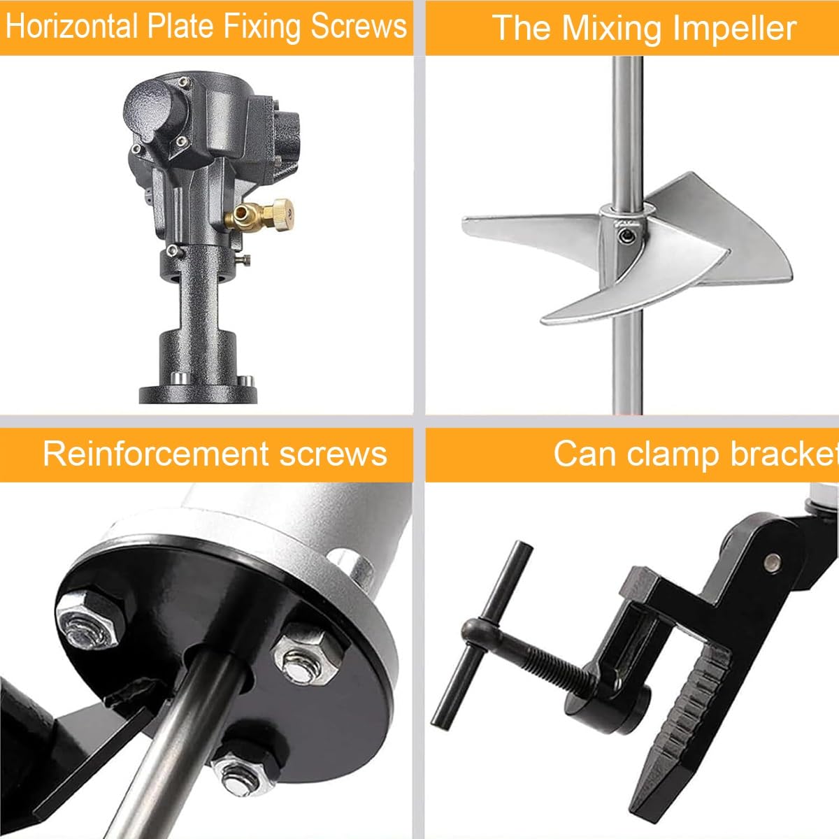 Pneumatic Paint Mixer 55 Gallon, Professional Air Agitator Drum Stirrer, 1/2HP Adjustable Pneumatic Tank Mixer Machine, Clip Mount Barrel Paint Mix Tool for Industry, Lab, Factory Use(50 Gallon)