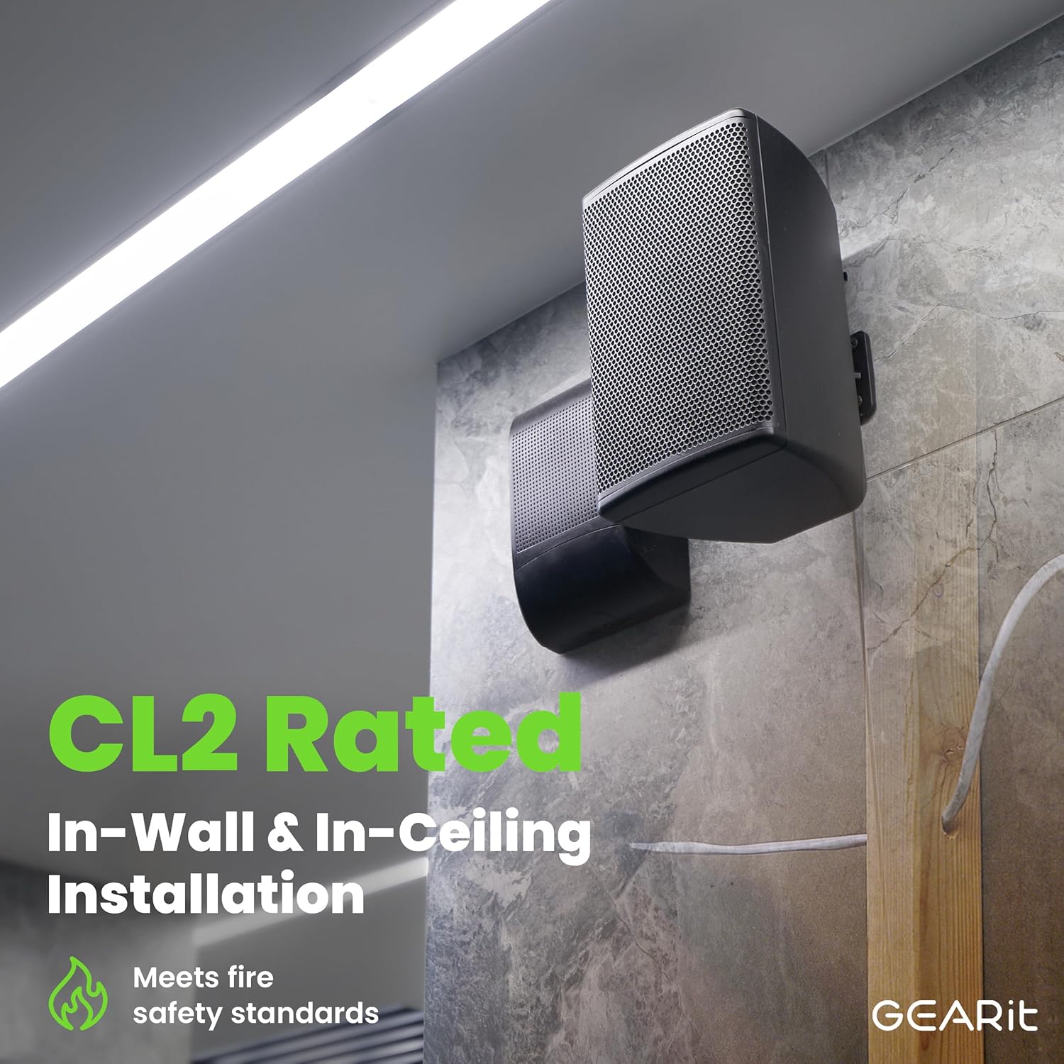 GearIT 12/2 Speaker Wire (100 Feet) 12AWG Gauge - in Wall Audio Speaker Wire Cable / CL2 Rated / 2 Conductors - OFC Oxygen-Free Copper, White 100ft