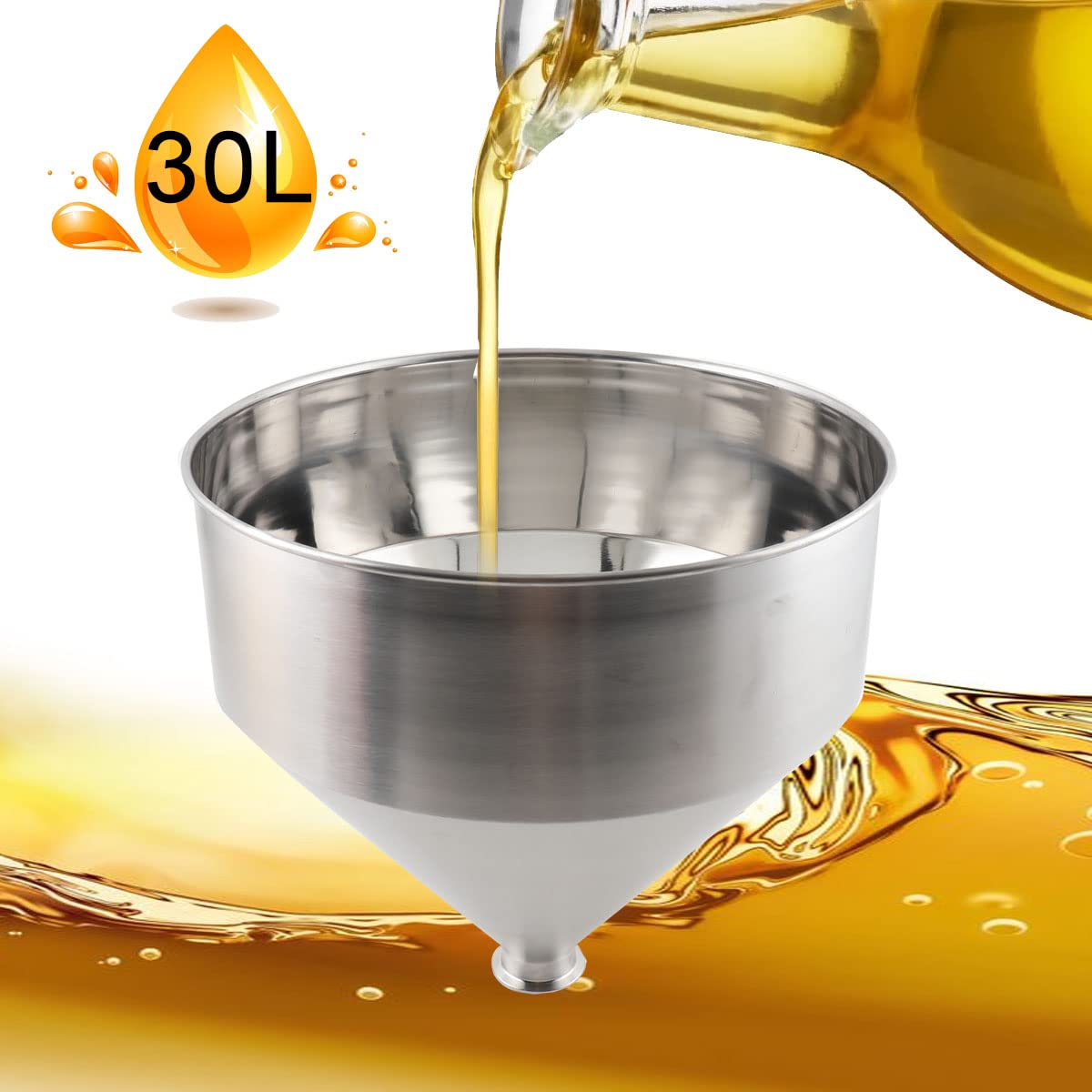 Stainless Steel Hopper, 30L Volume Liquid Paste Funnel for Container Filling Machine