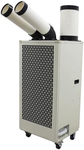 220V Industrial Portable Air Conditioner Air Flow 780m³/h with Wheels 8L Tank Double Outlet Commercial Spot Cooler Adjustable Outlet Ideal for insititute Workshops Outdoor Events 2100W