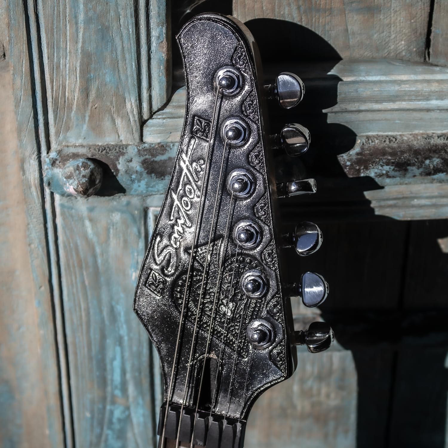 Sawtooth ET RipSaw Series Michael Angelo Batio Collection 24 Fret Electric Guitar w Custom Leather Pickguard - Whiskey Gold Finish