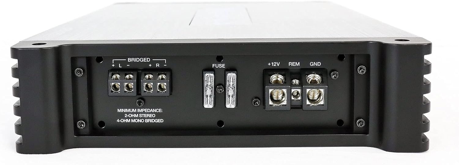 Rockville DBM25 Marine Amplifier, 1500W Peak/375W Dyno RMS, 2 Channel, 2 or 4 Ohm, Waterproof Design, Adjustable Crossover, Remote Bass Control for Boats and Marine Audio